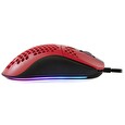 Arozzi herní myš FAVO Ultra Light Black-Red/ drátová/ 16.000 dpi/ USB/ 7 tlačítek/ RGB/ černočervená
