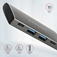Axagon HMC-4G2, USB 3.2 Gen 2 10 Gb/s hub, porty 2x USB-A, 2x USB-C, kabel USB-C 13cm