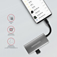 Axagon HMC-4G2, USB 3.2 Gen 2 10 Gb/s hub, porty 2x USB-A, 2x USB-C, kabel USB-C 13cm