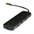 XtendLan Dokovací stanice 10in1 USB-C, HDMI (F) 4k, VGA(F), Gigabit LAN, SD/TF čtečka, 3x USB3.0, 3.5mm audio, USB C PD