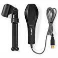 Nedis stolní všesměrový mikrofon/ duální kondenzátor/ s tříramenným stojanem/ USB/ citlivost -38dB/ černý