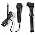 Nedis stolní všesměrový mikrofon/ tlačítko ON/OFF/ s tříramenným stojanem/ 3,5mm jack/ citlivost -30dB/ černý