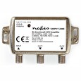 Nedis zesilovač CATV/ maximální zesílení 12dB/ 85-1218 MHz/ 2 výstupy/ zpětný kanál - 4,5 dB/ 5-65 MHz/ konektor F/ šedý