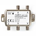 Nedis zesilovač CATV/ maximální zesílení 9 dB/ 85-1218 MHz/ 4 výstupy/ zpětný kanál - 7,5 dB/ 5-65 MHz/ konektor F/ šedý