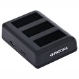 PATONA nabíječka pro digitální kameru Triple GoPro Hero 9/Hero 10/Hero 11/Hero 12/ AHDBT901/ micro USB/ USB-C