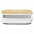IMMAX UV-C sterilizátor pro mobily, respirátory a drobné předměty/ Qi nabíjení/ USB/ podsvícení/ bílo-hnědý