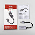 Axagon ADE-TR, USB-A 3.2 Gen 1 - Gigabit Ethernet síťová karta, auto instal, titanově šedá