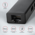 Axagon HMA-GL3A, USB 3.2 Gen 1 hub, porty 3x USB-A + Gigabit Ethernet, kovový, kabel USB-A 20cm