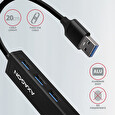 Axagon HMA-GL3A, USB 3.2 Gen 1 hub, porty 3x USB-A + Gigabit Ethernet, kovový, kabel USB-A 20cm