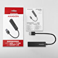 Axagon HMA-GL3A, USB 3.2 Gen 1 hub, porty 3x USB-A + Gigabit Ethernet, kovový, kabel USB-A 20cm