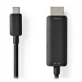 Nedis kabelový adaptér USB 3.2 Gen 1/ USB-C zástrčka - HDMI zásuvka/ kulatý/ černý/ 1m