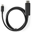 Nedis kabelový adaptér USB 3.2 Gen 1/ USB-C zástrčka - HDMI zásuvka/ kulatý/ černý/ 1m