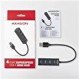 Axagon HUE-M1A, 4x USB 3.2 Gen 1 MINI hub, kovový, kabel USB-A 20cm
