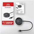 Axagon HUE-P1A, 4x USB 3.2 Gen 1 ROUND hub, micro USB napájecí konektor, kabel USB-A 30cm