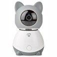 Nedis IP kamera/ Wi-Fi/ vnitřní/ 1080p/ Micro SD/ Cloud/ snímač pohybu/ náklon/ noční vidění/ Android/ iOS/ šedo-bílá