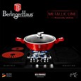 Pekáč Berlingerhaus kulatý s mramorovým povrchem a poklicí 28 cm Burgundy Metallic Line BH-1263