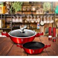 Pekáč Berlingerhaus kulatý s mramorovým povrchem a poklicí 28 cm Burgundy Metallic Line BH-1263