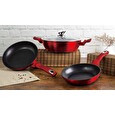 Pekáč Berlingerhaus kulatý s mramorovým povrchem a poklicí 28 cm Burgundy Metallic Line BH-1263