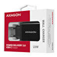 Axagon ACU-PD22, PD nabíječka do sítě 22W, 1x USB-C port, PD3.0/QC3.0/AFC/FCP/Apple