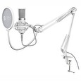 SPC Gear mikrofon SM950 Onyx White Streaming microphone / USB / polohovatelné rameno / pop filtr / bílý