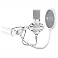 SPC Gear mikrofon SM950 Onyx White Streaming microphone / USB / polohovatelné rameno / pop filtr / bílý