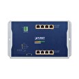 Planet WGS-4215-8HP2S plochý L4 switch, 8x1Gb, 2x1Gb SFP, 4+4 PoE 802.3at/bt 360W, 48-56VDC, -40~75°C, IP30, fanless