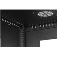 LEXI 19" nástěnný rozvaděč Basic 12U, šířka 520mm, hloubka 450mm, skleněné dveře, bez zad, černý