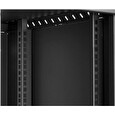 LEXI 19" nástěnný rozvaděč Basic 12U, šířka 520mm, hloubka 450mm, skleněné dveře, bez zad, černý
