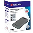 Verbatim externí HDD 2.5" 2TB, Executive Fingerprint Secure, USB 3.2 Gen 1 / USB-C, šedá