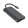 Natec multiport adaptér FOWLER 2 USB-C PD, 3X USB 3.0, HDMI 4K, RJ45, USB-C, SD, MICRO SD