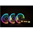 1stCOOL Fan KIT AURA EVO 2 ARGB, 3x Dual Ring ventilátor + řadič + dálkový ovladač