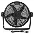 Nedis podlahový ventilátor/ průměr 50 cm/ výkon 100 W/ naklápěcí/ 3 rychlosti/ kabel 1,5 m/ černý