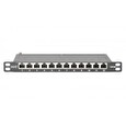 DIGITUS CAT 6A, propojovací panel třídy EA, stíněný, 12 portů, 0,5U, 10 ", černý