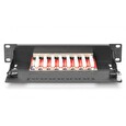 DIGITUS Patch panel CAT 6A, stíněný, 8portový 1U, 10 "montáž do stojanu, černá RAL 9005