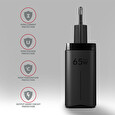 Axagon ACU-DPQ65, GaN nabíječka do sítě 65W, 3x port (USB-A + dual USB-C), PD3.0/QC4+/PPS/Apple