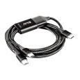 Club3D nabíjecí kabel USB Type-C, Y charging cable to 2x USB Type-C max. 100W, 1.83m/6ft M/M