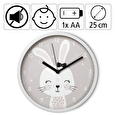 Hodiny Hama Lovely Bunny, dětské nástěnné, průměr 25 cm, tichý chod