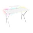 Genesis herní stůl Holm 320, RGB podsvícení, bílý, 120x60cm, 3xUSB 3.0, bezdrátová nabíječka