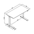 DIGITUS elektrický výškově nastavitelný stůl od 73 do 123 cm rozměr pracovní desky 120x60 cm nosnost 50 kg