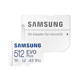 Samsung EVO Plus/micro SDXC/512GB/130MBps/UHS-I U3 / Class 10/+ Adaptér