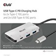 Club3D hub USB-C PD na 2x USB-C 10G porty a 2x USB-A 10G porty