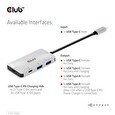 Club3D hub USB-C PD na 2x USB-C 10G porty a 2x USB-A 10G porty