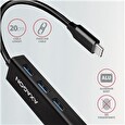 Axagon HMC-GL3A, USB 3.2 Gen 1 hub, porty 3x USB-A + Gigabit Ethernet, kovový, kabel USB-C 20cm