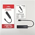 Axagon HMC-GL3A, USB 3.2 Gen 1 hub, porty 3x USB-A + Gigabit Ethernet, kovový, kabel USB-C 20cm