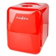 Nedis přenosná mini lednička/ objem 4 litry/ rozsah chlazení 8 - 18 °C/ AC 100 - 240 V / 12 V/ spotřeba 50 W/ červená