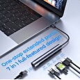 Joyroom S-H111 7in1 Dokovací Stanice 2xUSB, HDMI, USB-C+TF+SD+LAN