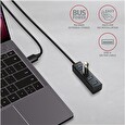 Axagon HUE-M1AL, 4x USB 3.2 Gen 1 MINI hub, kovový, kabel USB-A 1.2m
