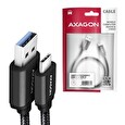 Axagon BUCM3-AM20AB, SPEED kabel USB-C <-> USB-A, 2m, USB 3.2 Gen 1, 3A, ALU, oplet, černý