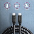 Axagon BUCM3-CM10AB, SPEED kabel USB-C <-> USB-C, 1m, USB 3.2 Gen 1, PD 60W 3A, ALU, oplet, černý