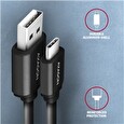 Axagon BUCM-AM10TB, TWISTER kabel USB-C <-> USB-A, 0.6m, USB 2.0, 3A, ALU, tpe, černý
